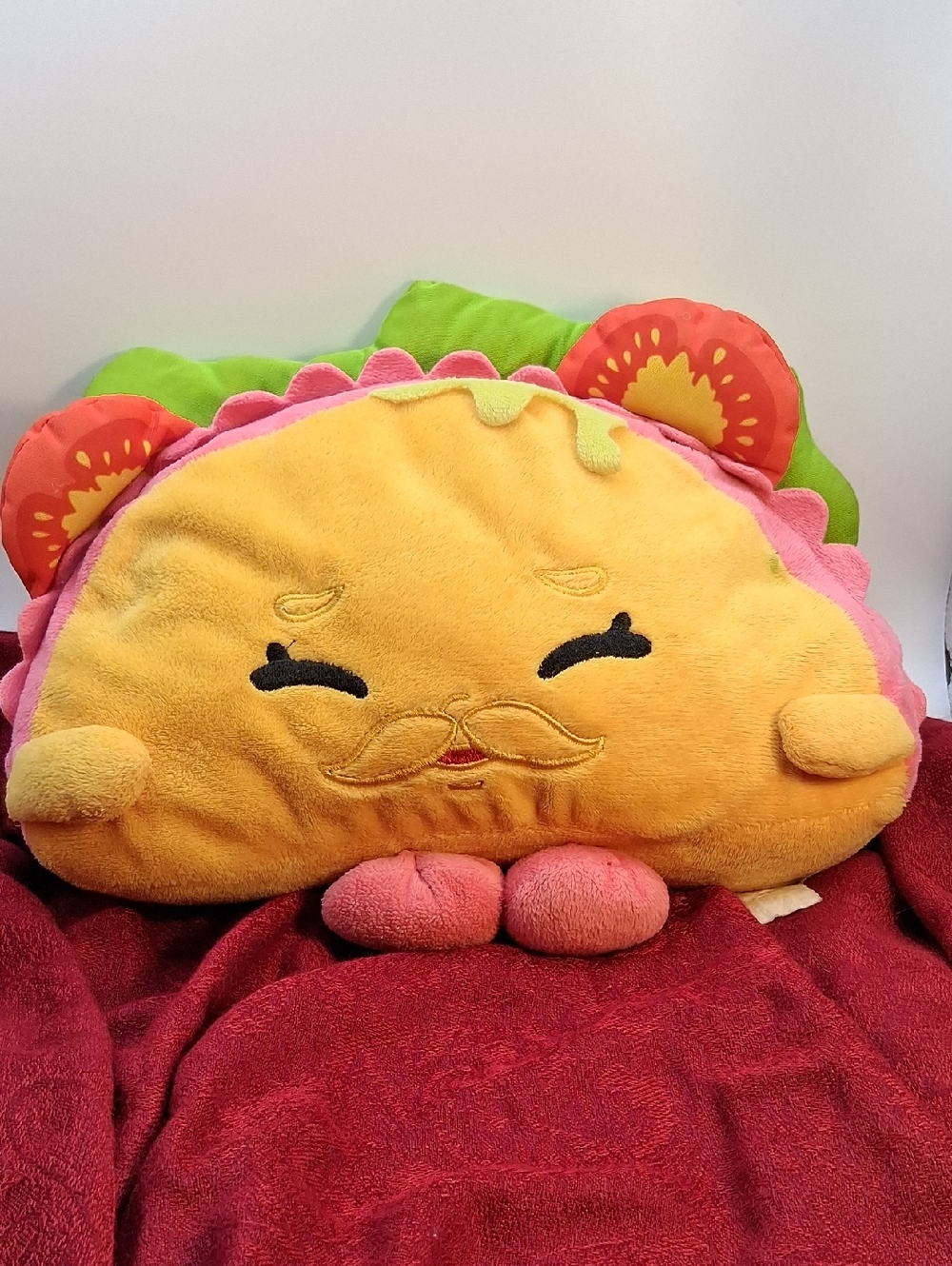 Shopkins Smiling Taco Plush Pillow in Yellow, Pink & Green